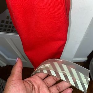 Off - White RED DENIM SHIRT DRESS